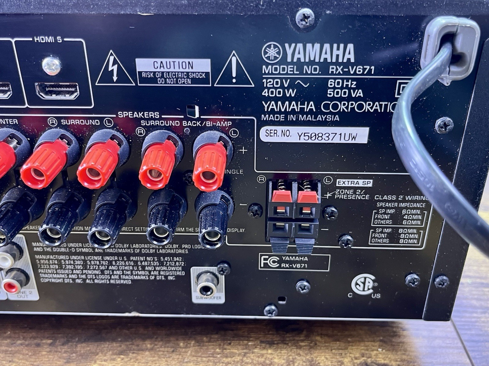 Yamaha RX V671 7.1 Channel 90 Watt/Channel AV Receiver HDMI Network Home Theater