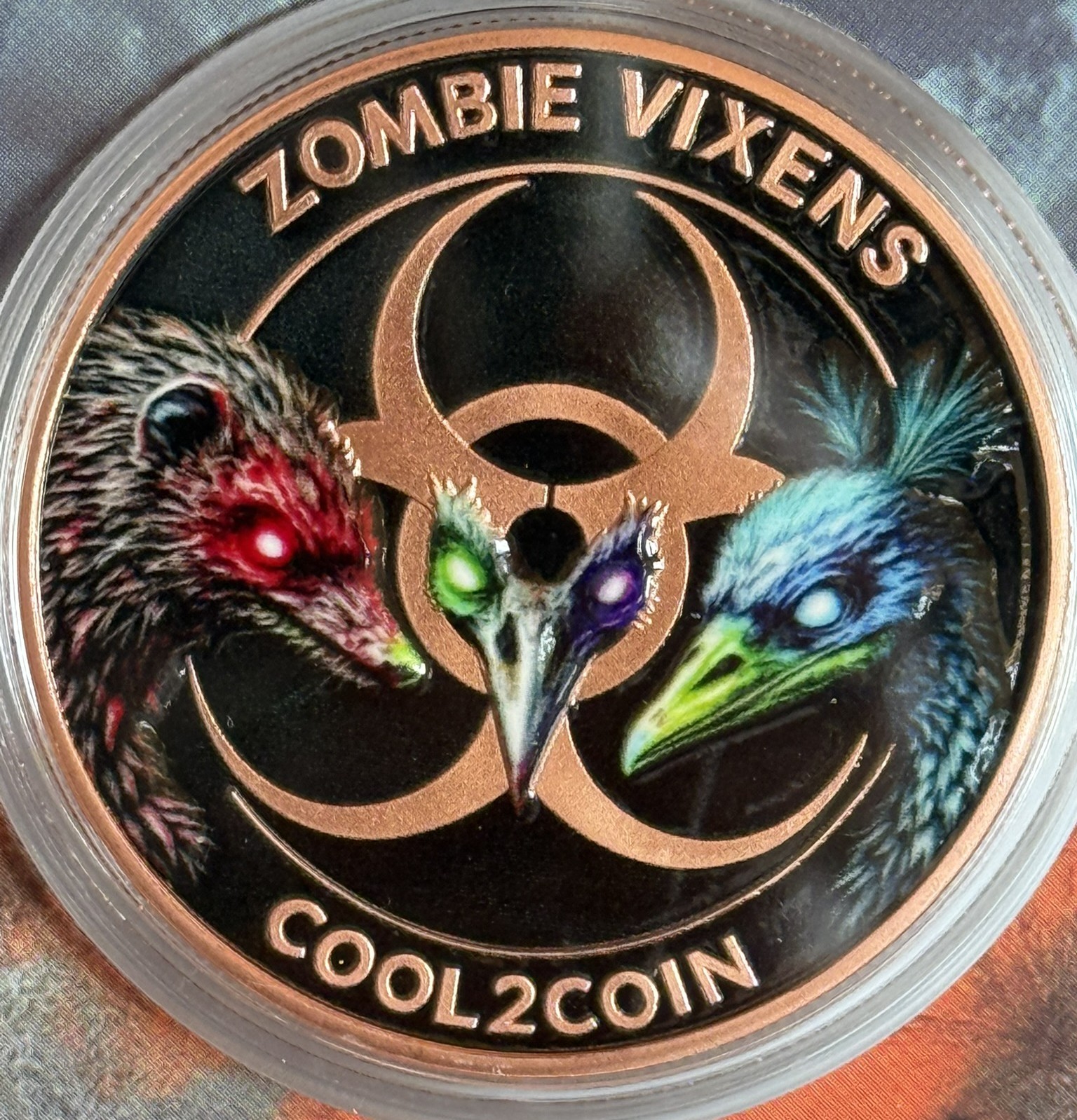Zombie Vixens 1st Release Kookaburra The Laughing Death 1 oz Copper in card