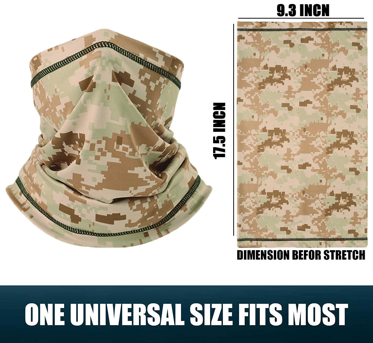 Tactical Camo Neck Gaiter Face Mask Scarf Breathable Bandana Cover Balaclava US