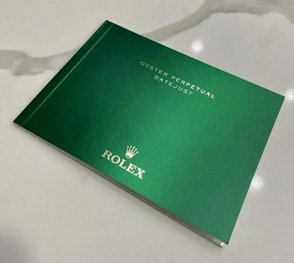 Authentic Rolex Datejust Booklet English + Rolex Green Tag + Card Holder