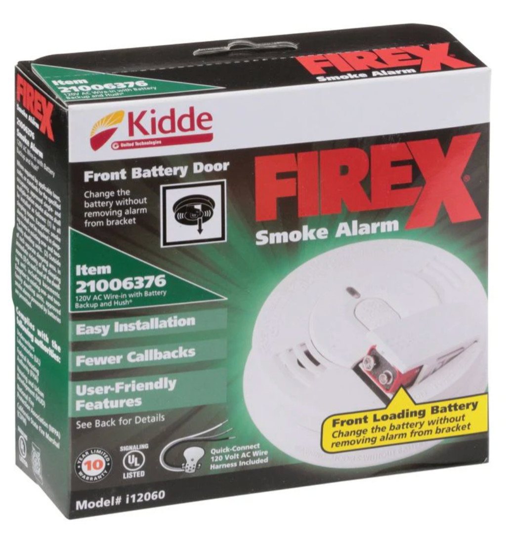 NEW Kidde FireX i12060A Smoke Alarm Hardwired 120V AC/DC 21006376