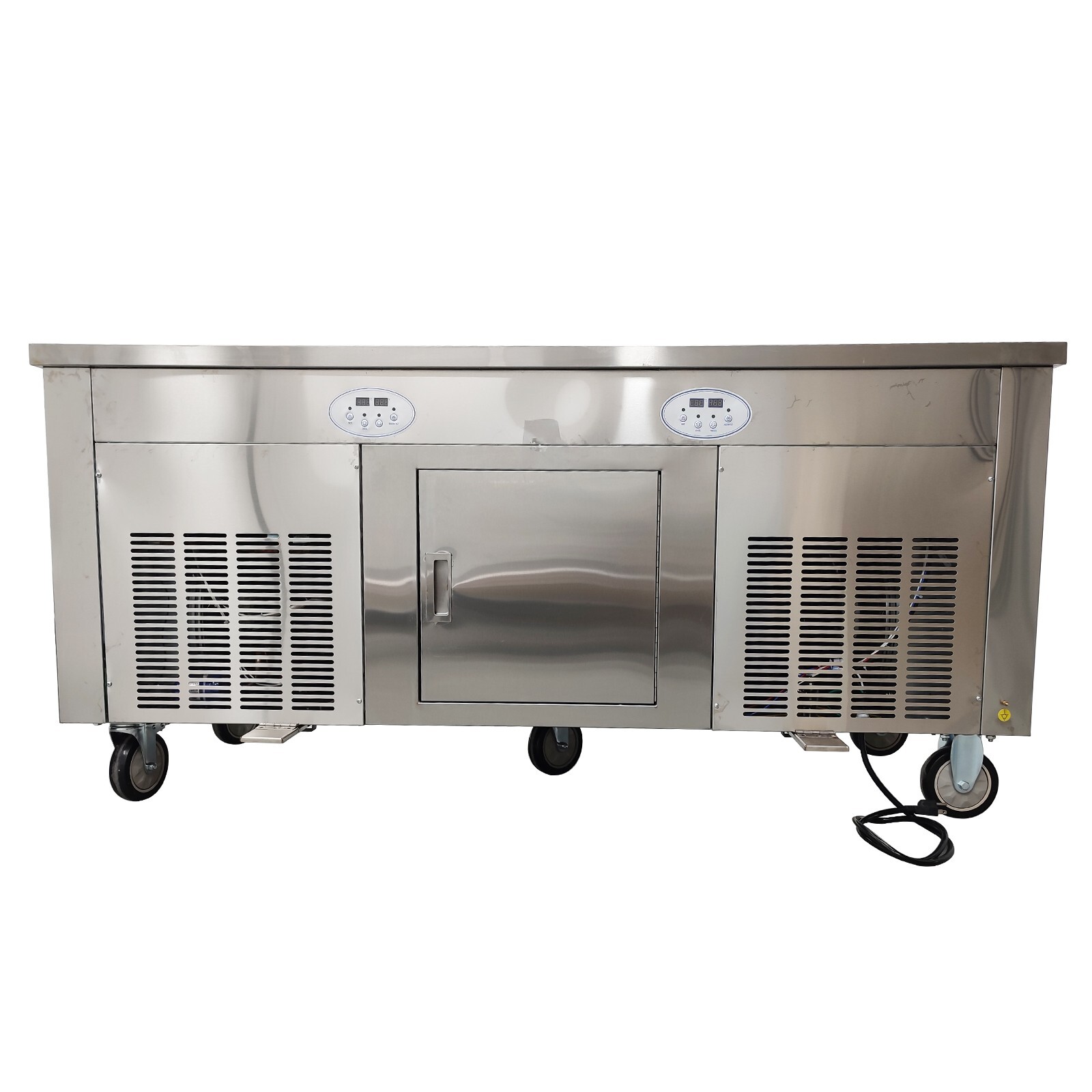 Commercial 17.7“x17.7" 110V Square Double Pans Fried Ice Cream Machine