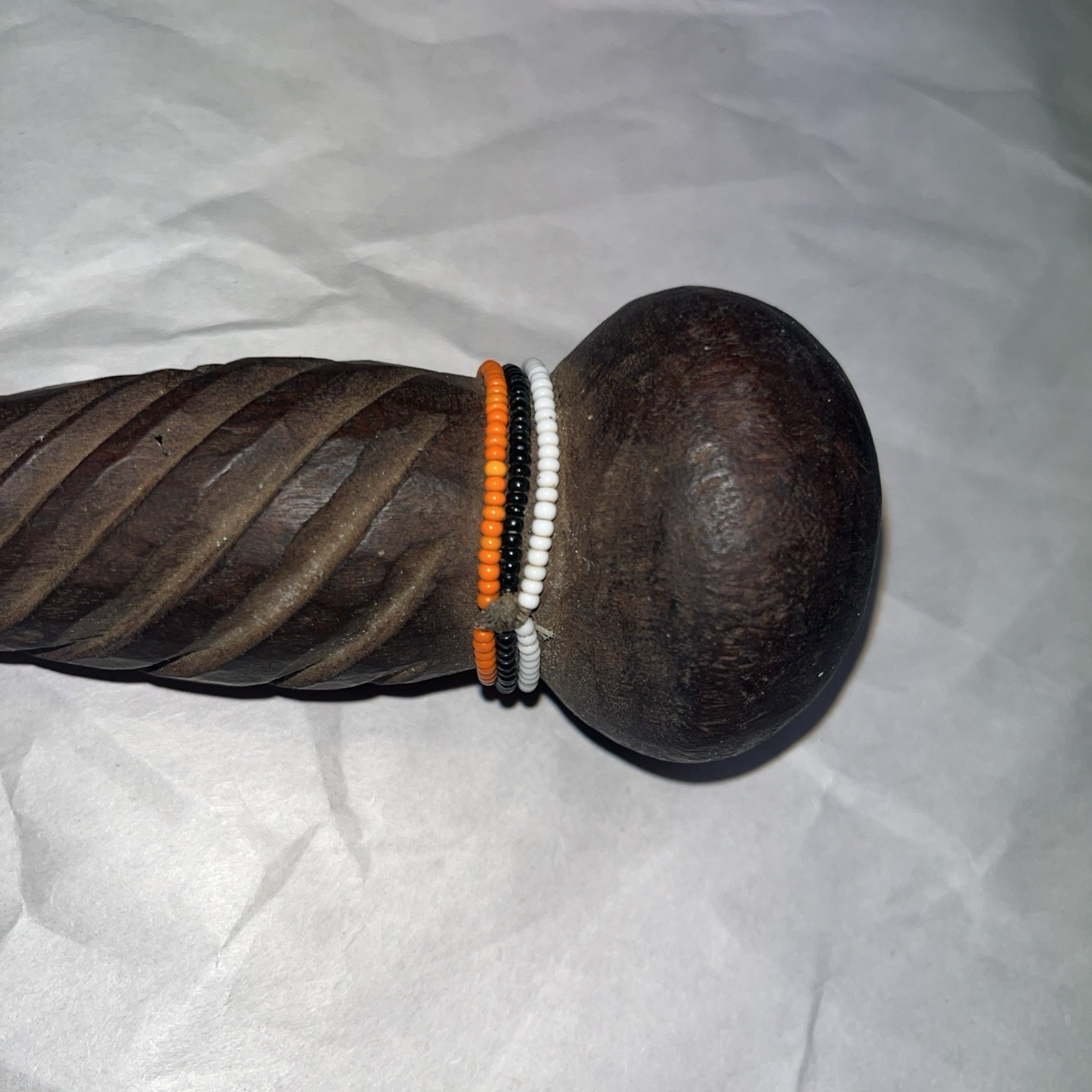 Vintage African Traditional Tribal Beaded Handmade Talking Stick