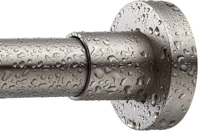 No Drill Shower Curtain Rod 43–73" 1'' Diameter Tension Stainless Steel Nickle