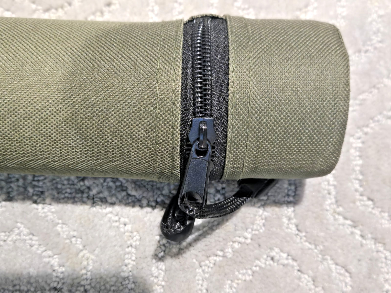 FISHING FLY ROD STORAGE TUBE TRAVEL CASE 31” OLIVE GREEN