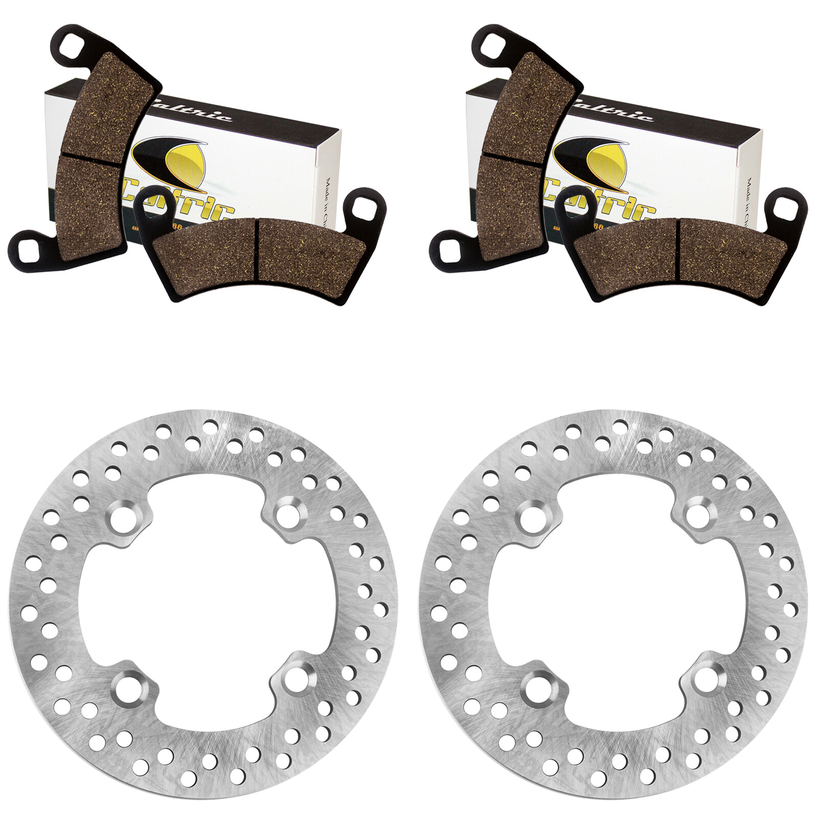 2 Front Brake Disc Rotor And Pads for Polaris Ranger XP 900 2013 2014 2015-2018