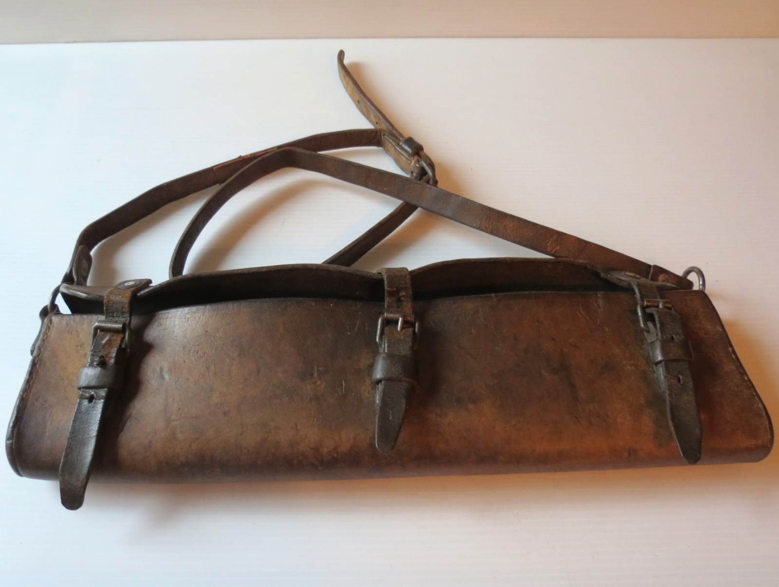 Antique Leather Cartridge Box Case Civil War Era 17 3/4" L