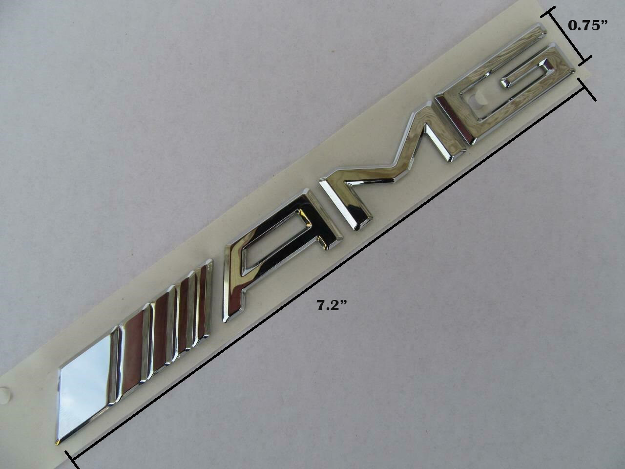 3D AMG Silver Badge Logo Back Trunk Decal Vehicle Emblem For Race Sports Car