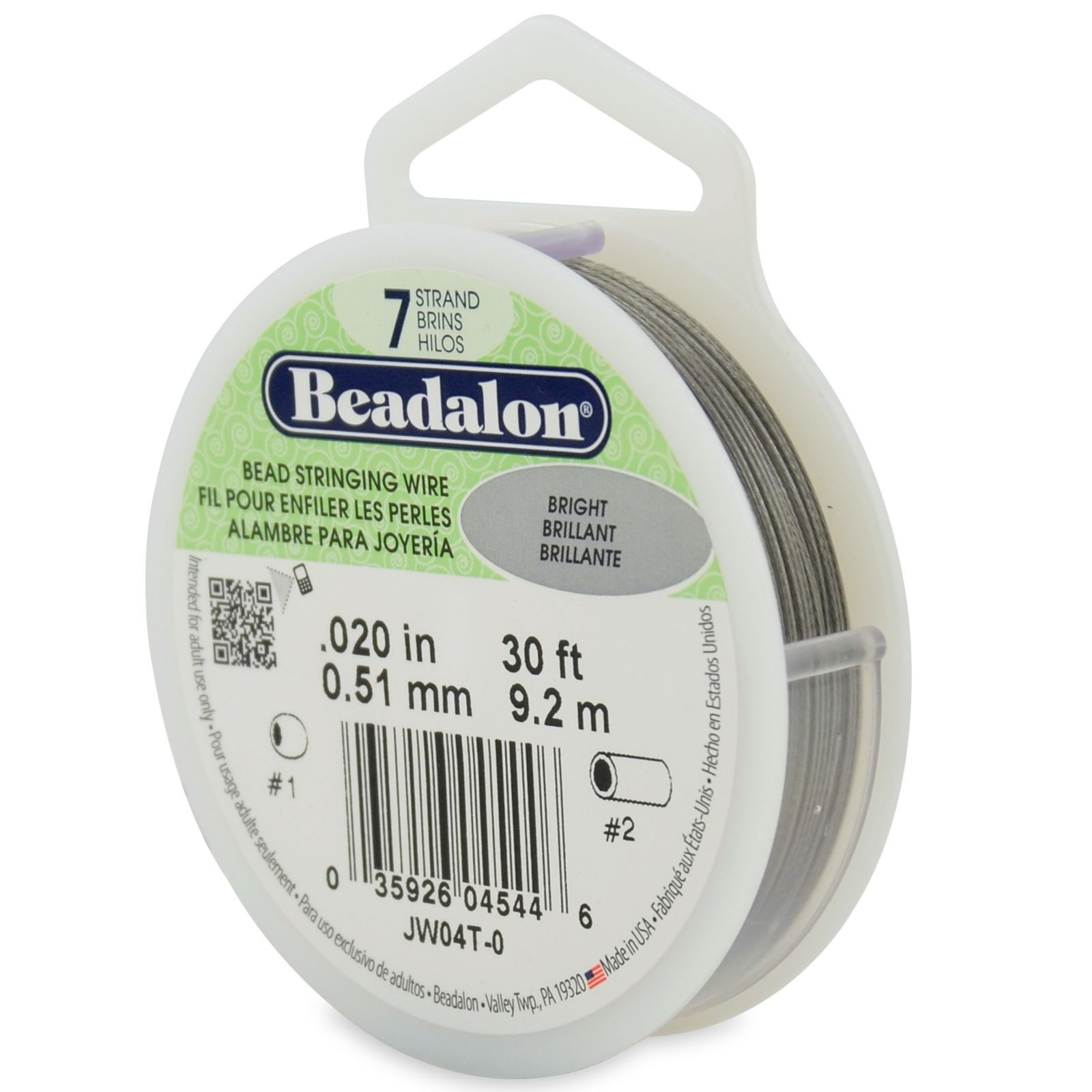 Beadalon Bead Stringing Wire 7 strand 30 thru1000ft Sizes.010 thru.026 13COLORS