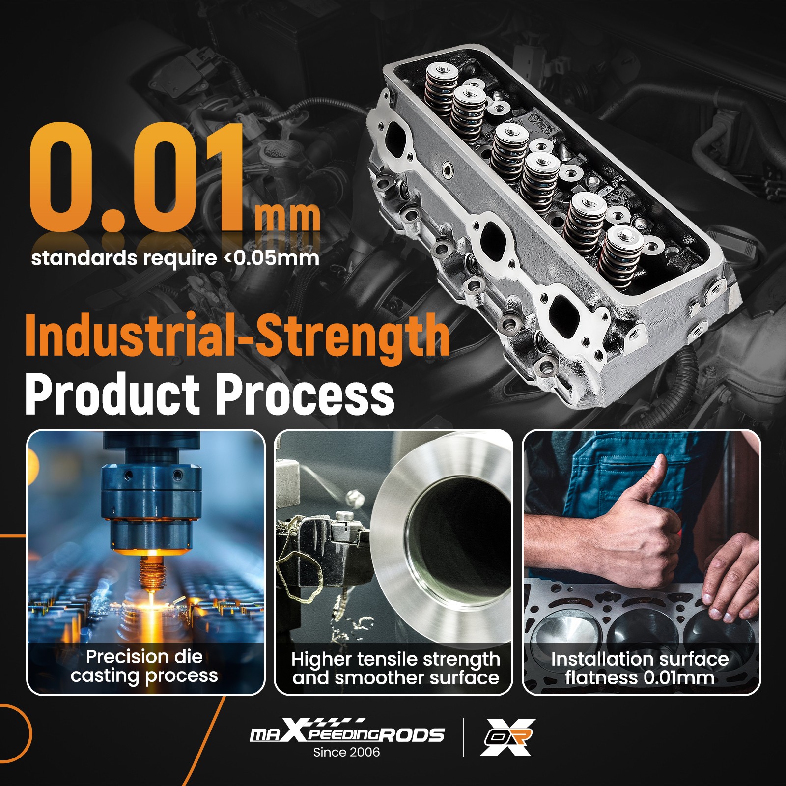 Complete Cylinder Head for GM Chevy Marine 4.3L 262Cu.V6 engine 92-14 12557113