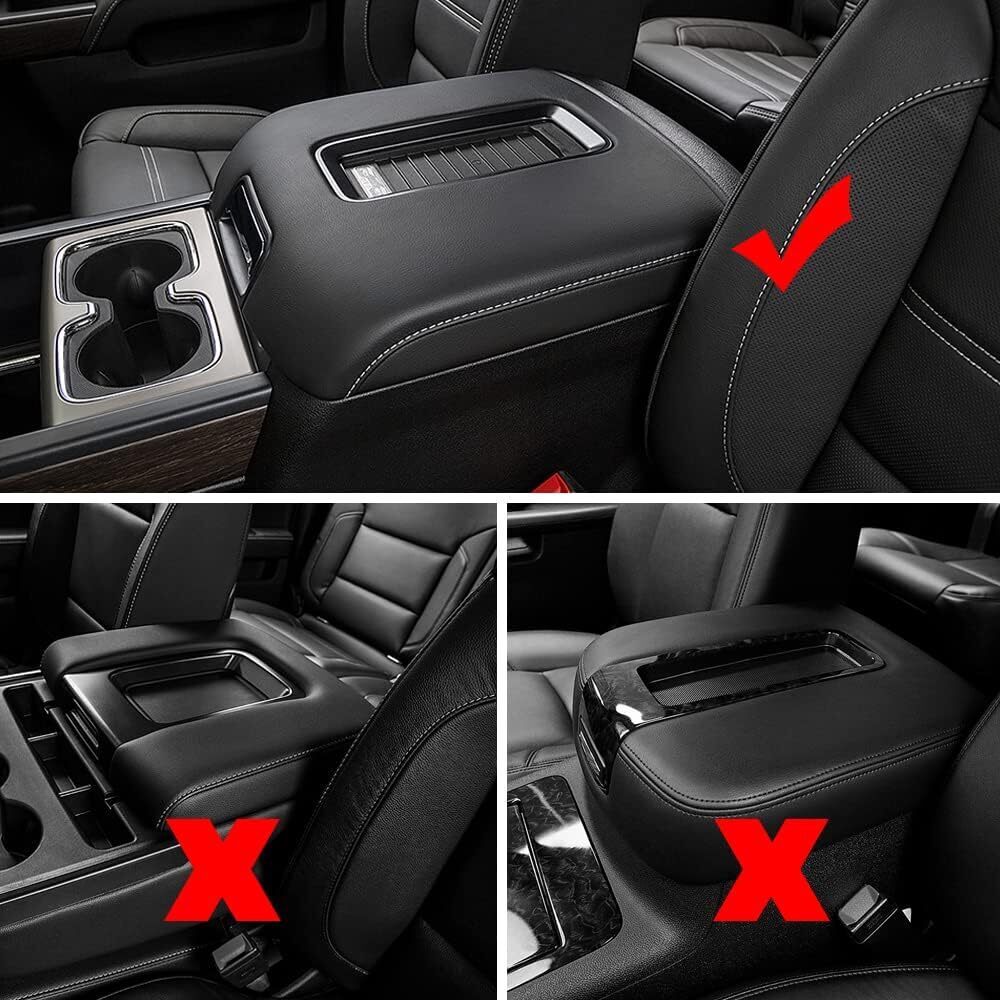 Leather Center Console Armrest Lid Black Fit For 2015-2019 Tahoe Yukon Suburban