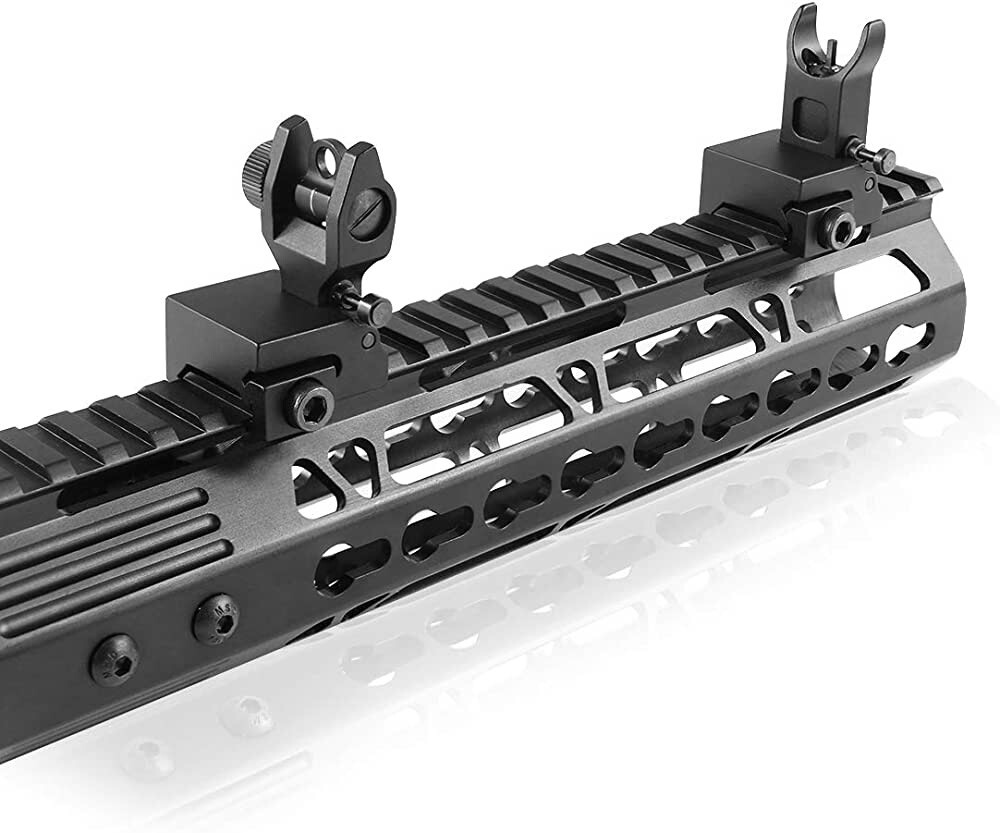 OT Flip Up Iron Sights Flip Up Front Sight + Back Up Rear Sight
