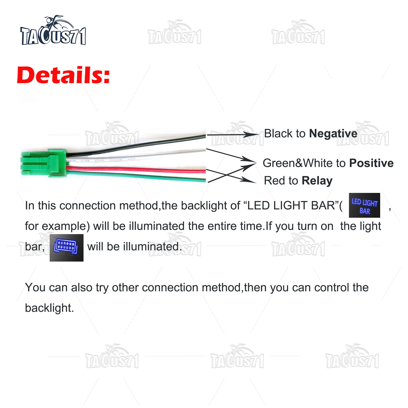 For TOYOTA Tacoma 4RUNNER FOG LIGHT SWITCH LED LIGHT BAR
