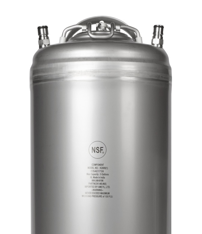 Beer Keg Kit 5 Gal Ball Lock Keg 5 lb CO2 Tank Dual Gauge Regulator and Parts