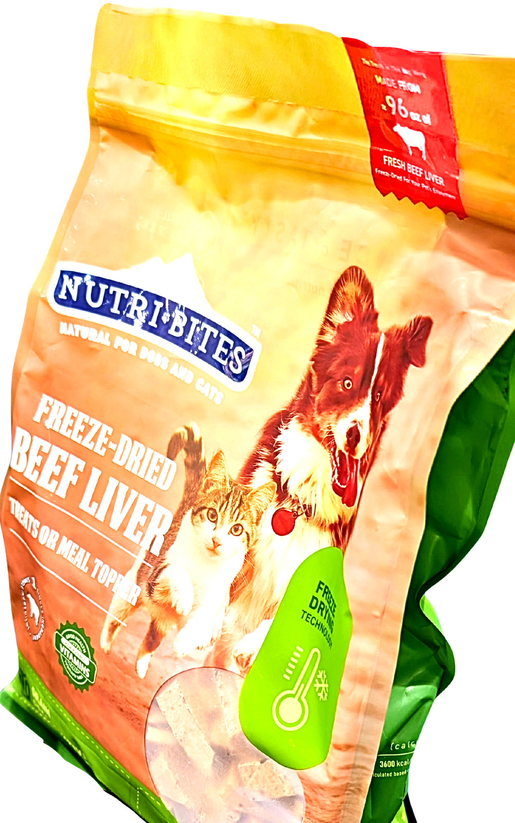 NutriBites Freeze Dried Beef Liver Dog and Cat Treat 27 Oz EXP 08/2027