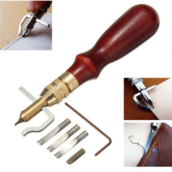 Leather Edge Stitching Tool Multi-functional Leather Grooving Tool Easy Adjust