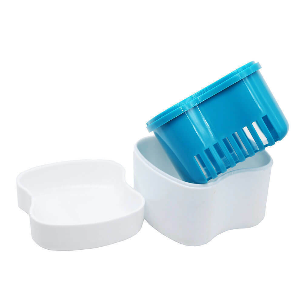 New Denture False Teeth Box Bath Appliance Storage Case Rinsing Basket Container