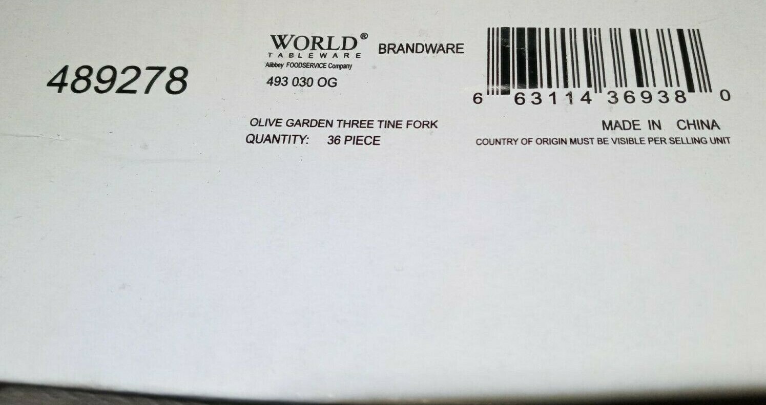 World Tableware 489278 Olive Garden Three Tine Fork Restaurant (72 Forks) NEW