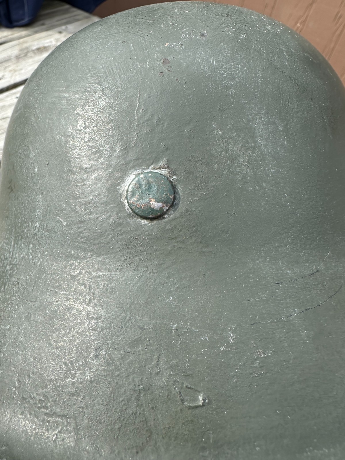 Original German M42 Combat Helmet Stahlhelm - Ex Snow Camo!