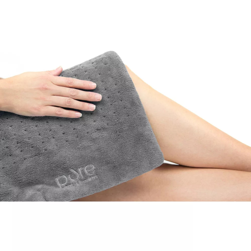 Pure Enrichment PureRelief 4 Heat 2hr Deluxe Electric Heating Pad Gray 12"x24"