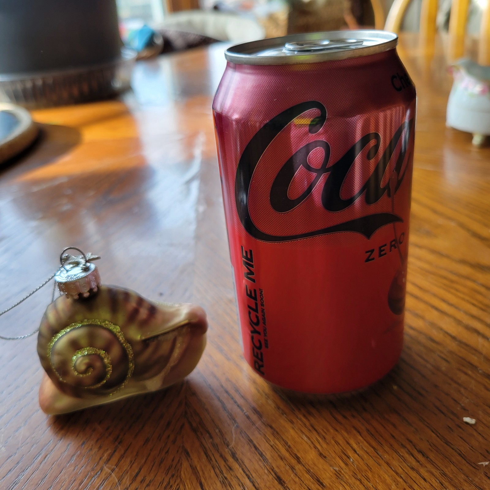 Midwest CBK Glass Brown Green Snail Mollusk Christmas Tree Ornament Glitter