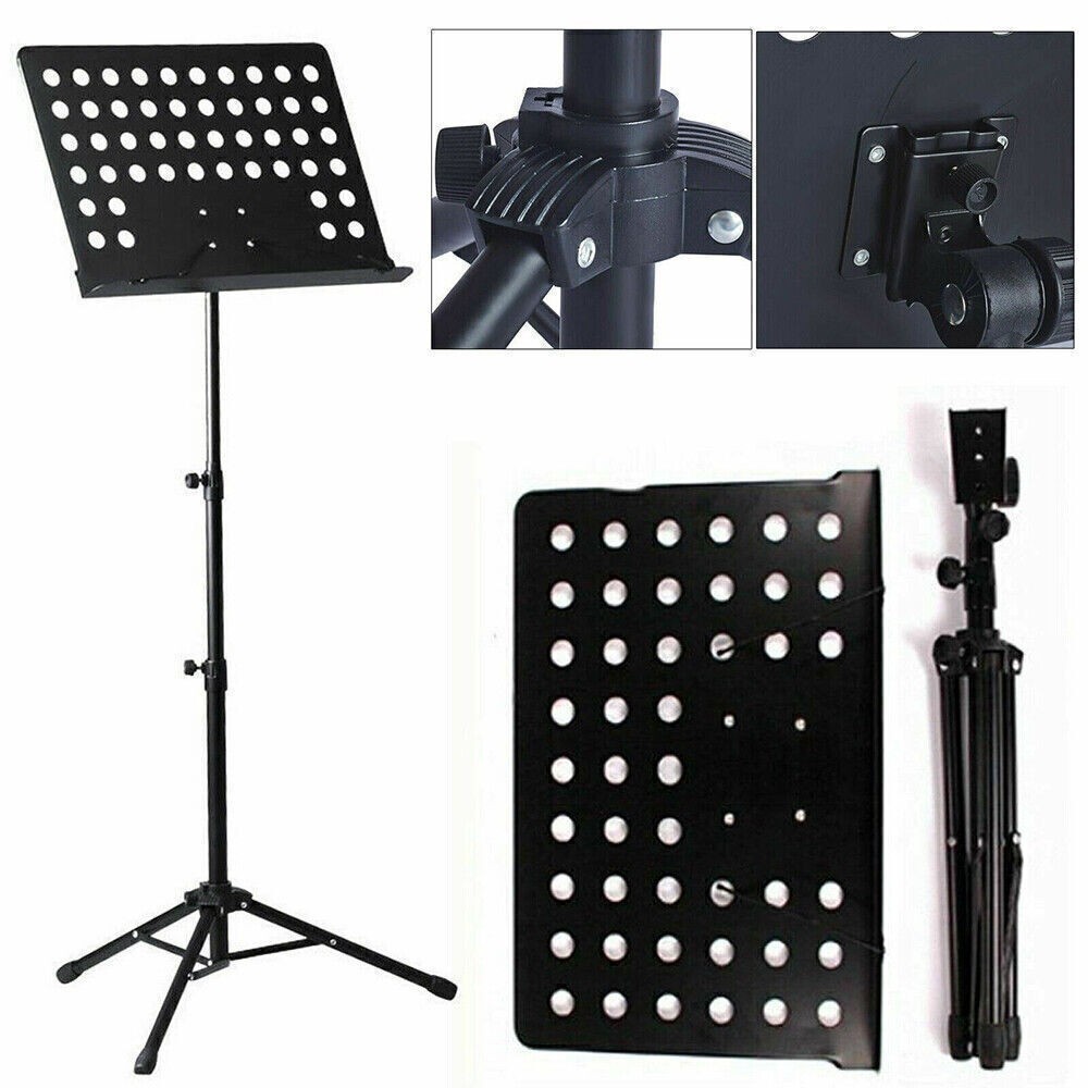 Sheet Music Stand-Metal Professional Portable Perforated Music Stand Adjustable
