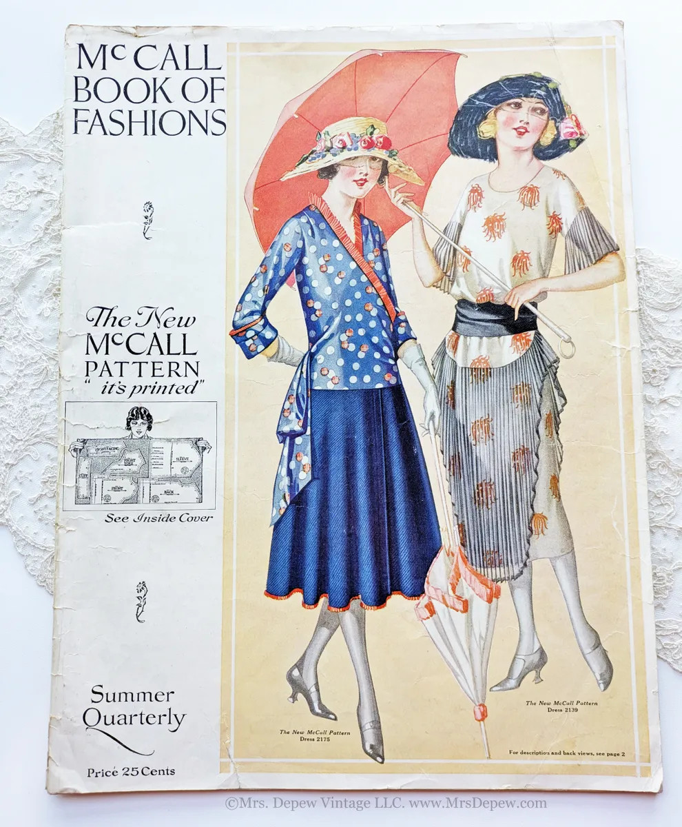1921 Vintage Sewing Pattern Catalog McCall Book of Fashions Quarterly ORIGINAL