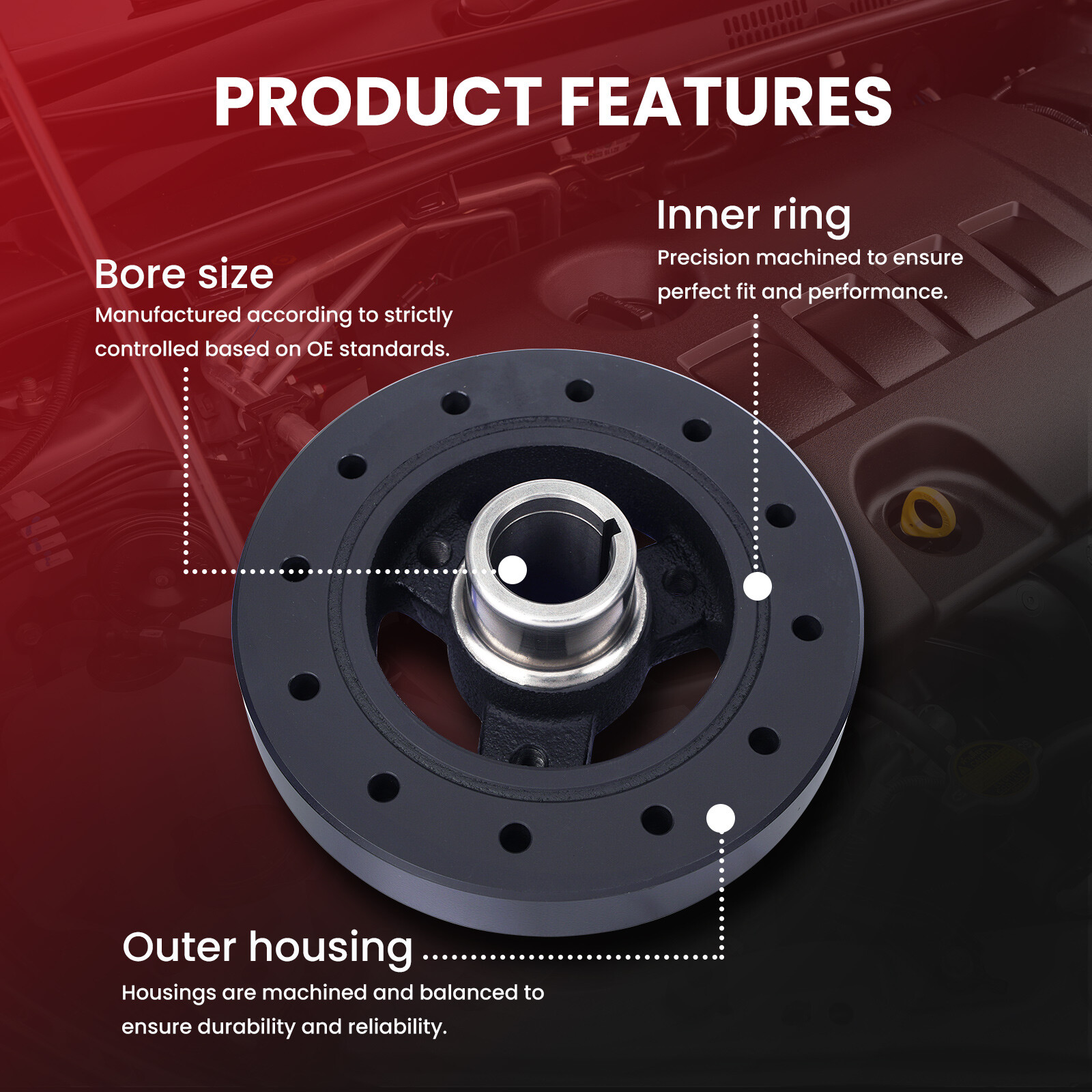 Engine Harmonic Balancer for 1969-1998 Chevrolet GMC Pontiac Oldsmobile 5.0 5.7L