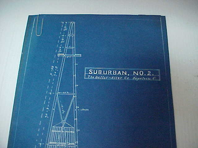 Vintage Industrial Heller-Aller Blueprint Water tower Structure