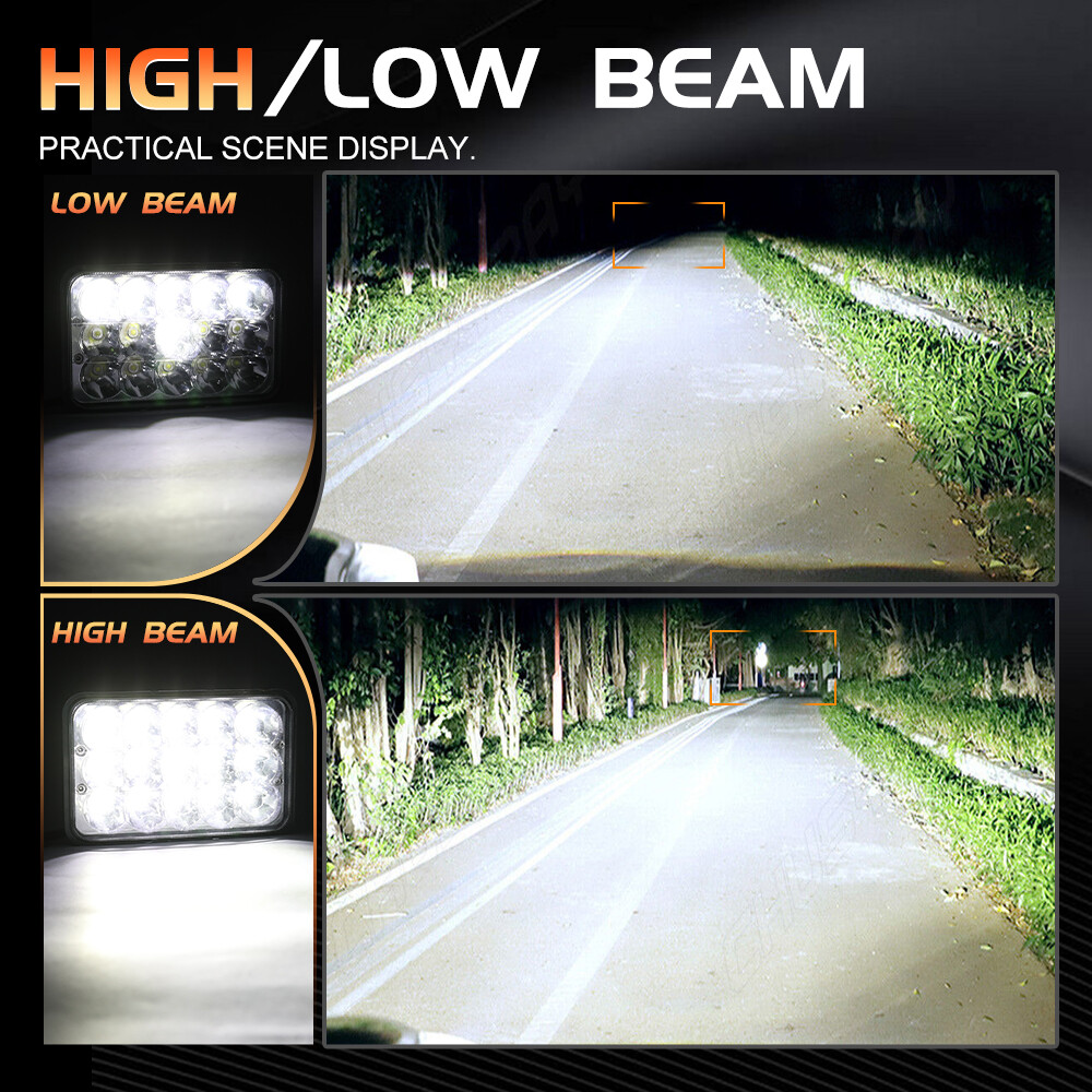 2PCS 4X6" DOT 90W LED Headlights For BLIZZARD Snowplow Snow Plow 680LT 720LT 810