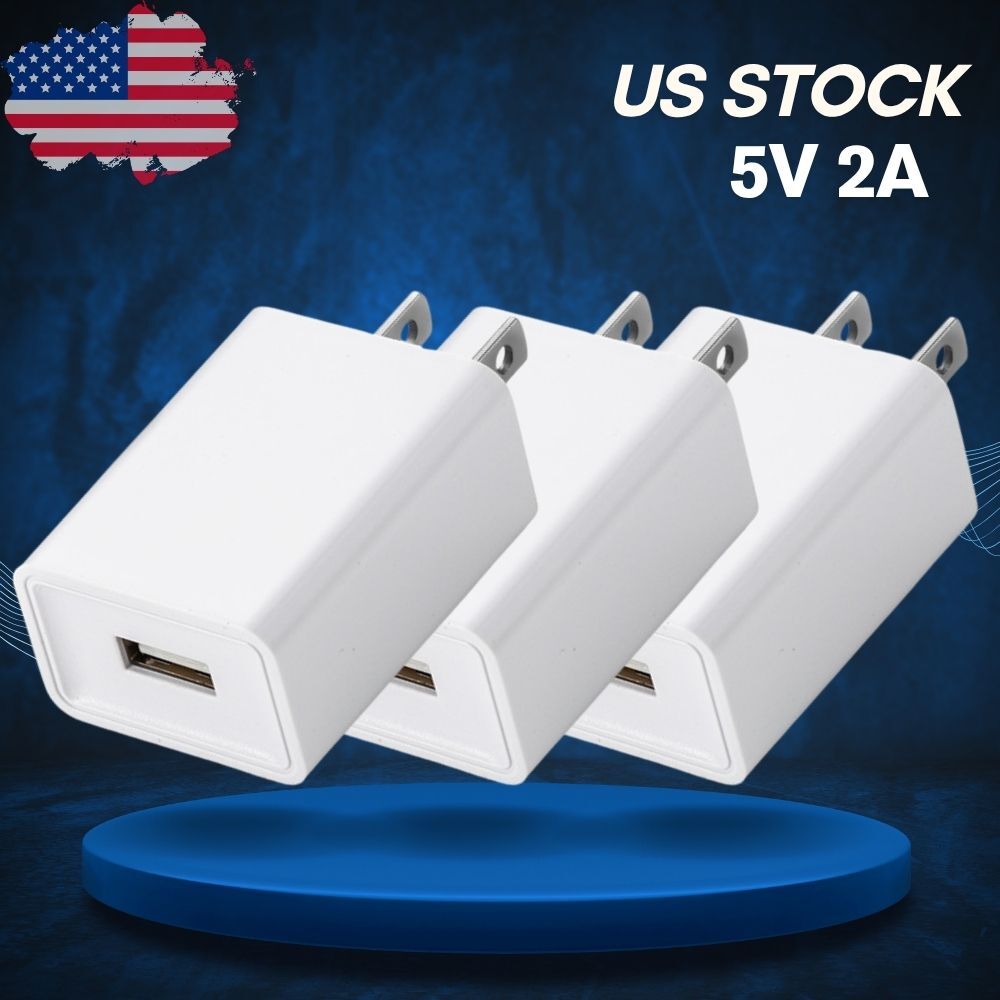 5V 2A USB Port Wall Charger 5 Volt 2 Amp AC-DC Power Wall Adapter Converter Lot