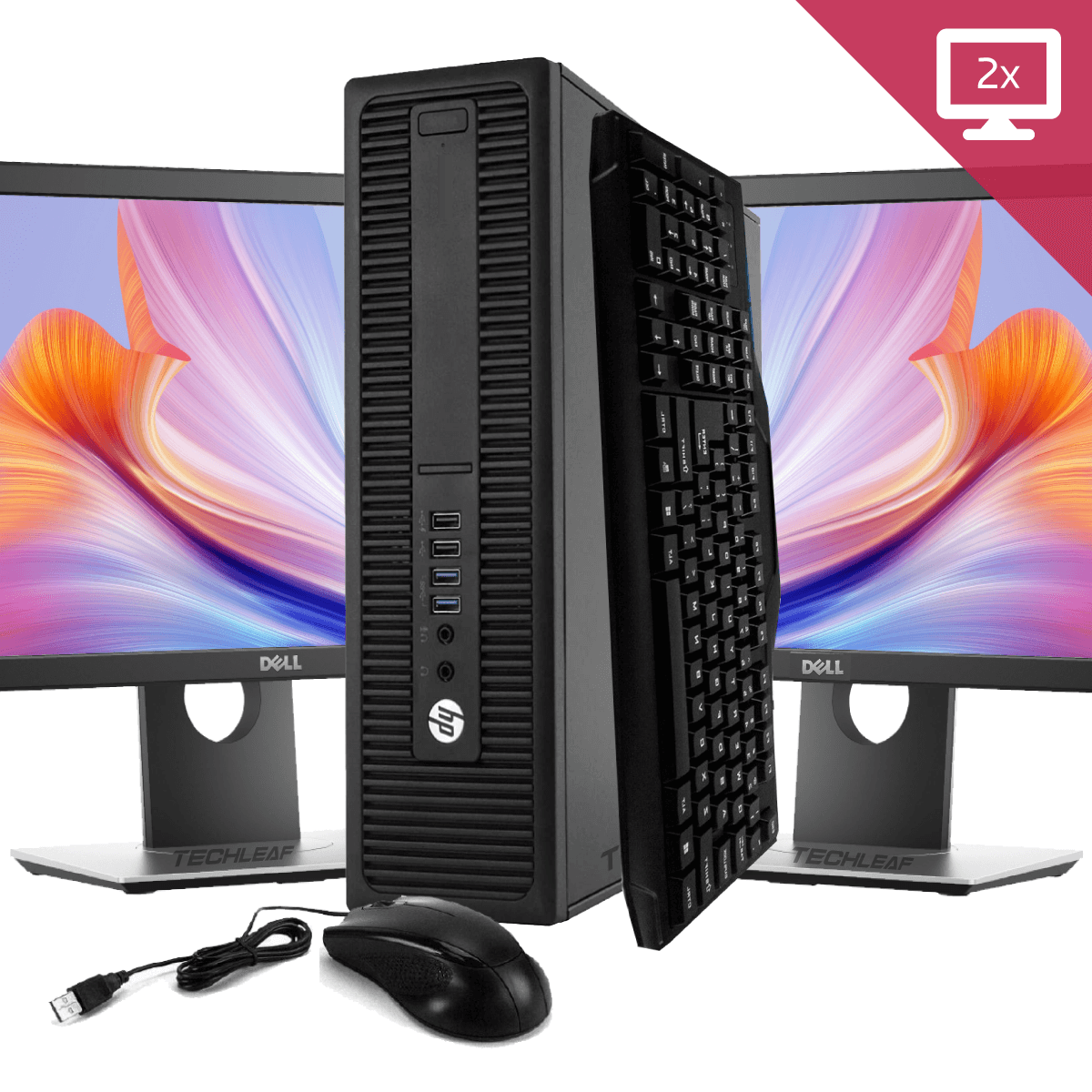 HP Desktop Computer PC i7, up to 64GB RAM, 4TB SSD, 24" LCDs, Windows 11 or 10