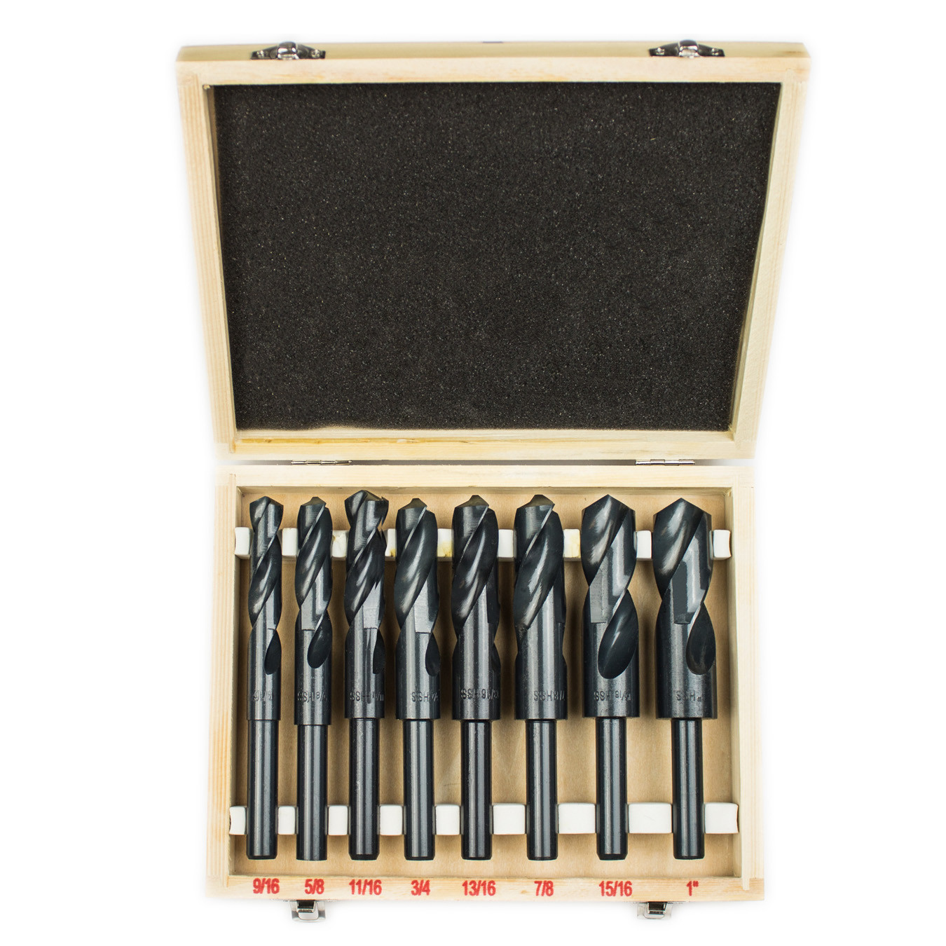 8pc Jumbo Silver& Deming Drill Bit Set 1/2" Inch Industrial Large 9/16" to 1"