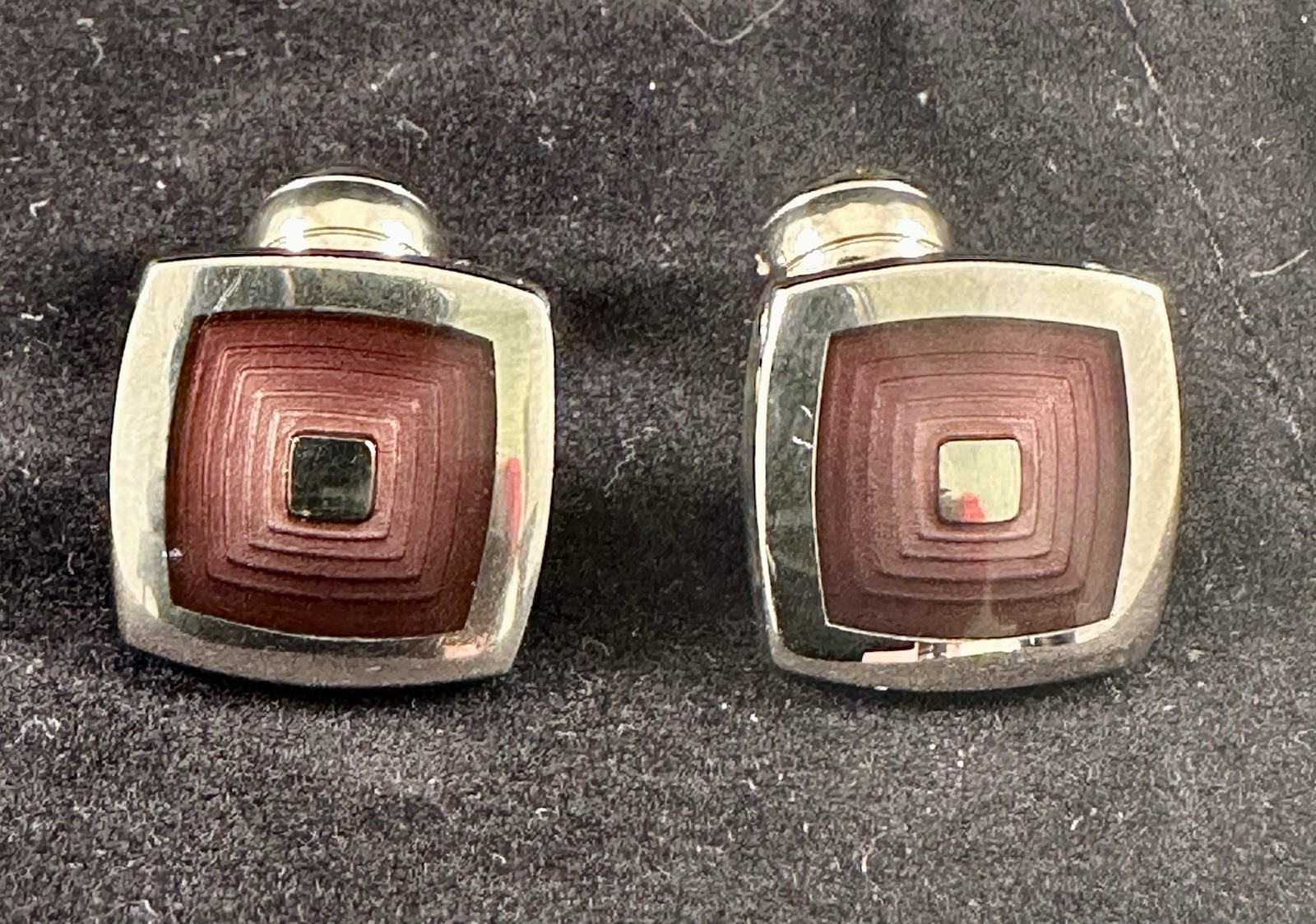 Duchamp London Vintage-Style Cufflinks Silver Enamel 21.79g SELLER COLLECTION