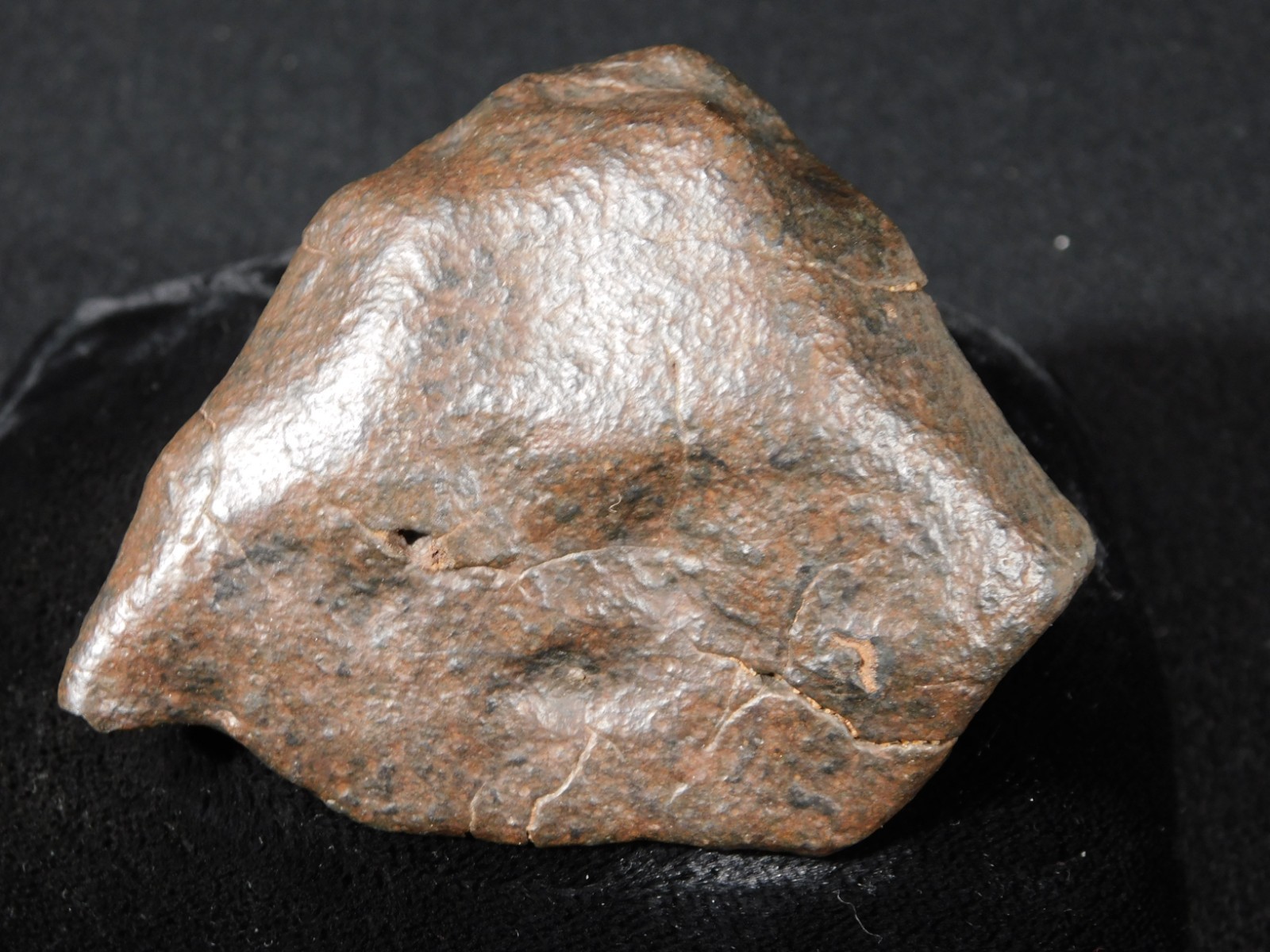 Larger! Stony METEORITE with DARK Fusion Crust and REGMAGLYPTS Libya 251gr