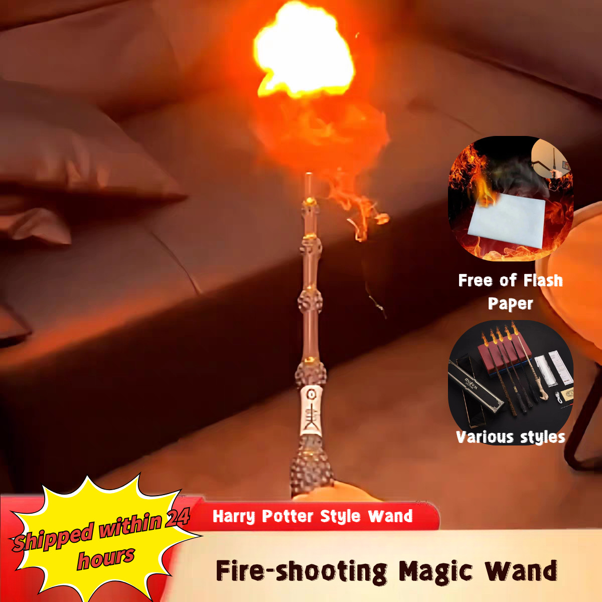 Harry Potter Style ​Magic Flame Wand that shoots fireballs Birthday gifts kid