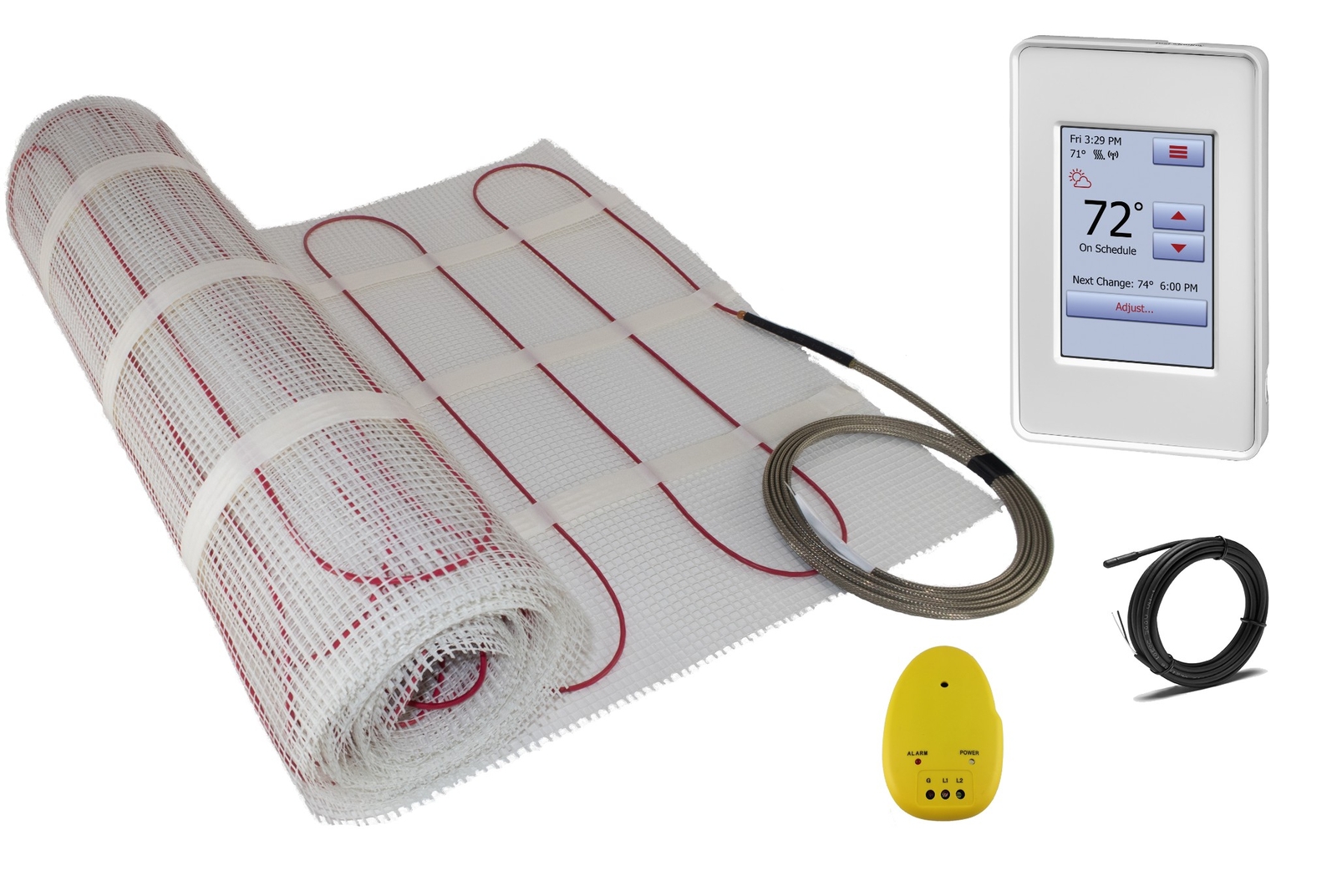 240V Radiant Floor Heat System Electric Mat Tile Warm Heated All Sizes w/Thermo