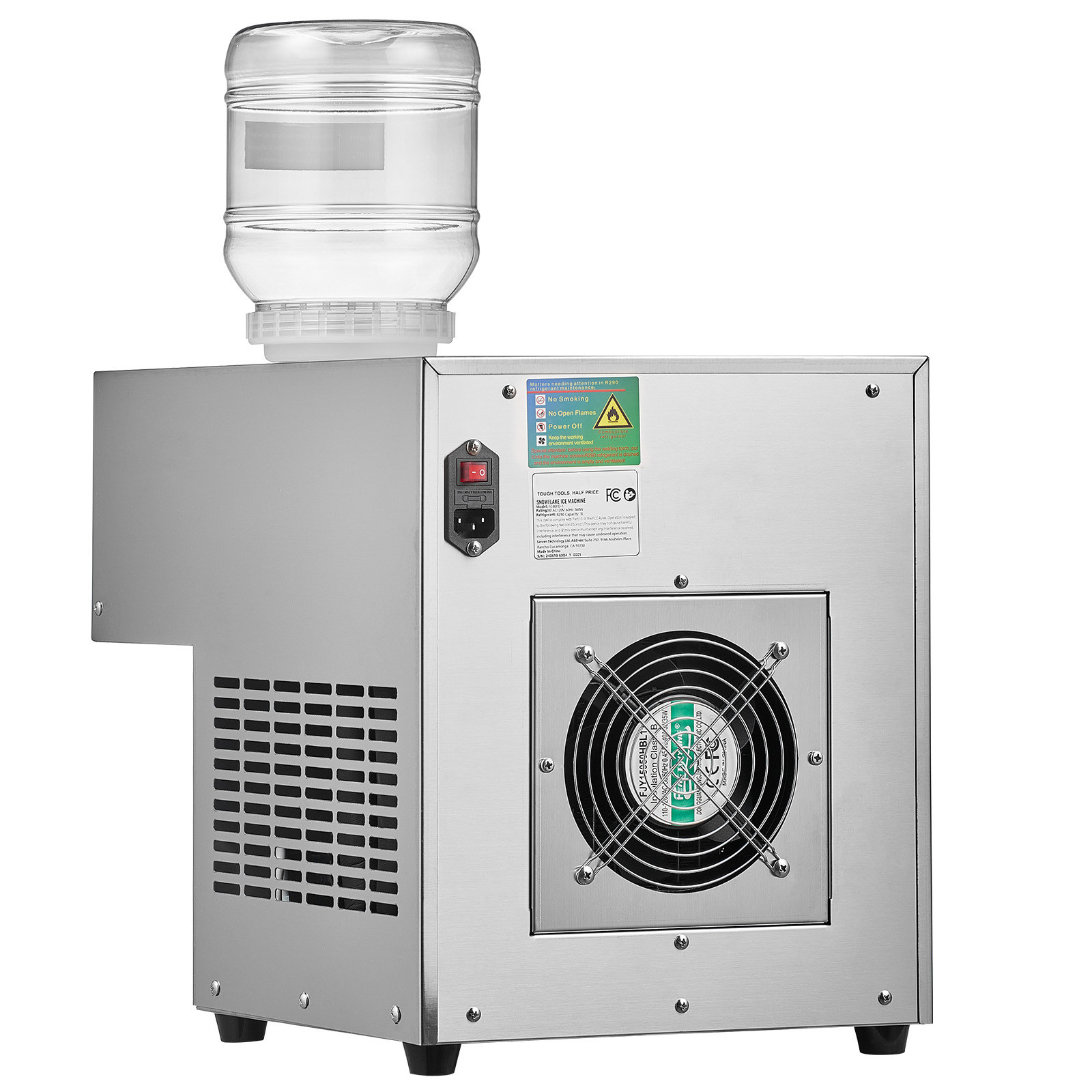 Commercial Snowflake Ice Machine 176LBS/24H Stainless Steel for Ice Cream