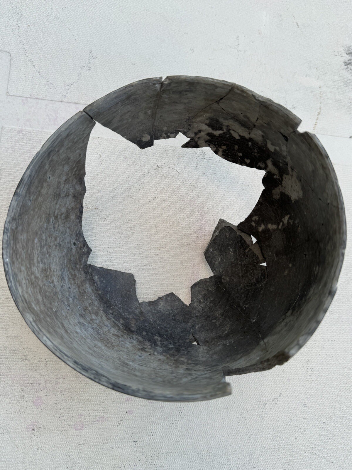 Native American PreColombian Rebuilt Footed Bowl Red Swirl Pattern Pottery Bowl