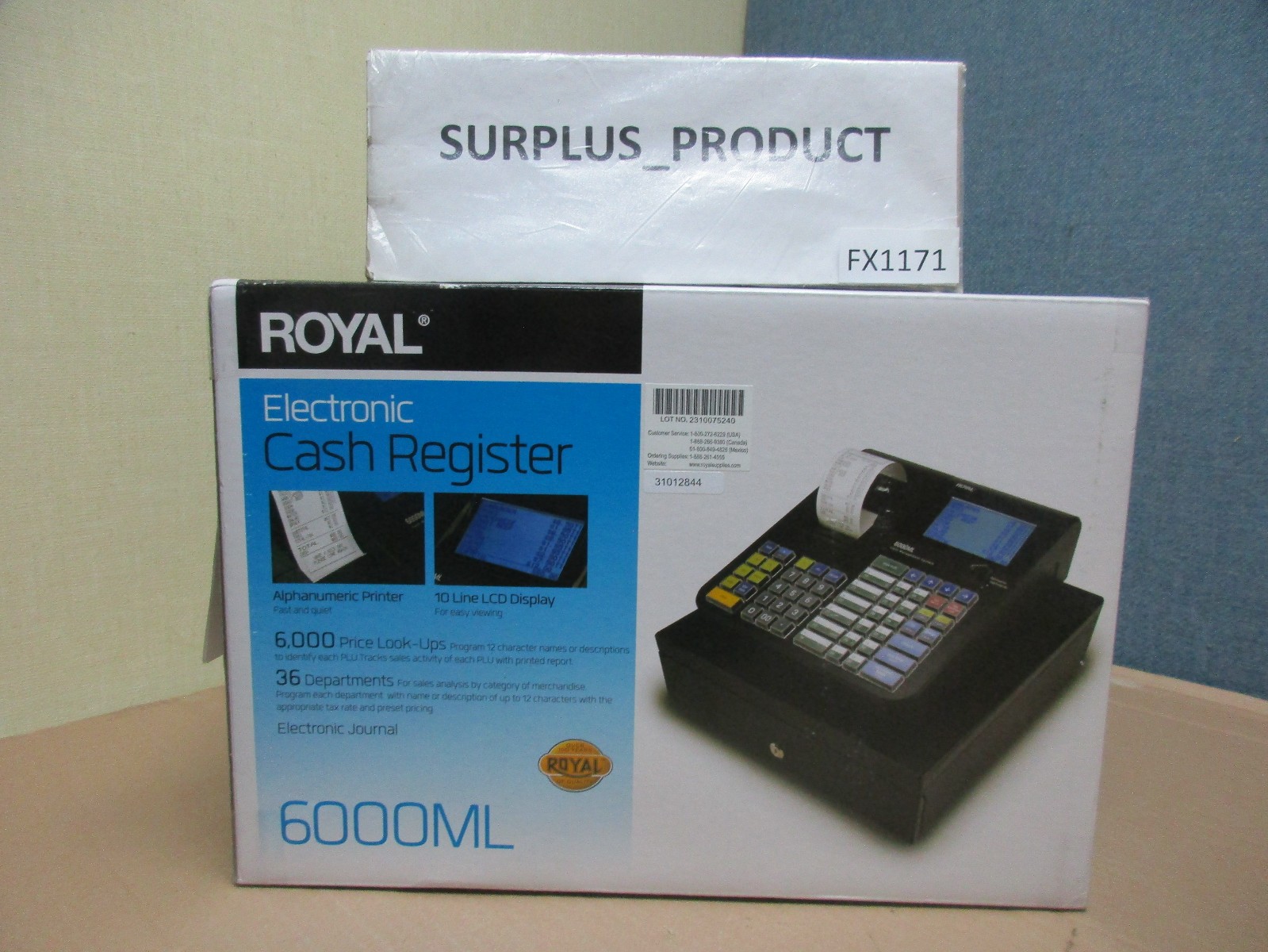 ROYAL 6000ML ELECTRIC CASH REGISTER, BLACK-NEW IN BOX