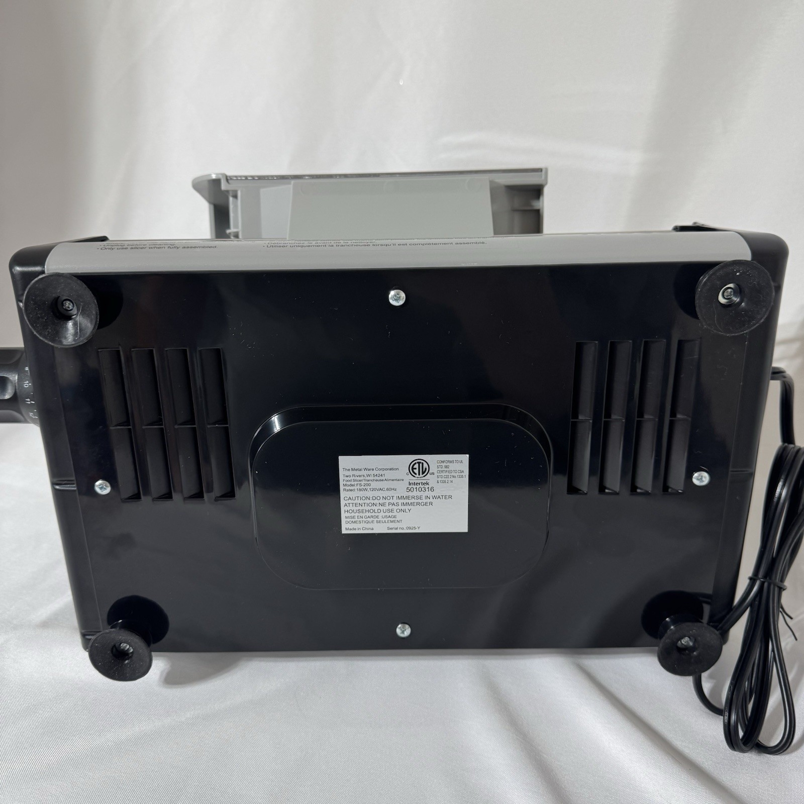 NESCO Stainless Steel 7.5” Food Slicer Adjustable Thickness Silver FS-200 TESTED