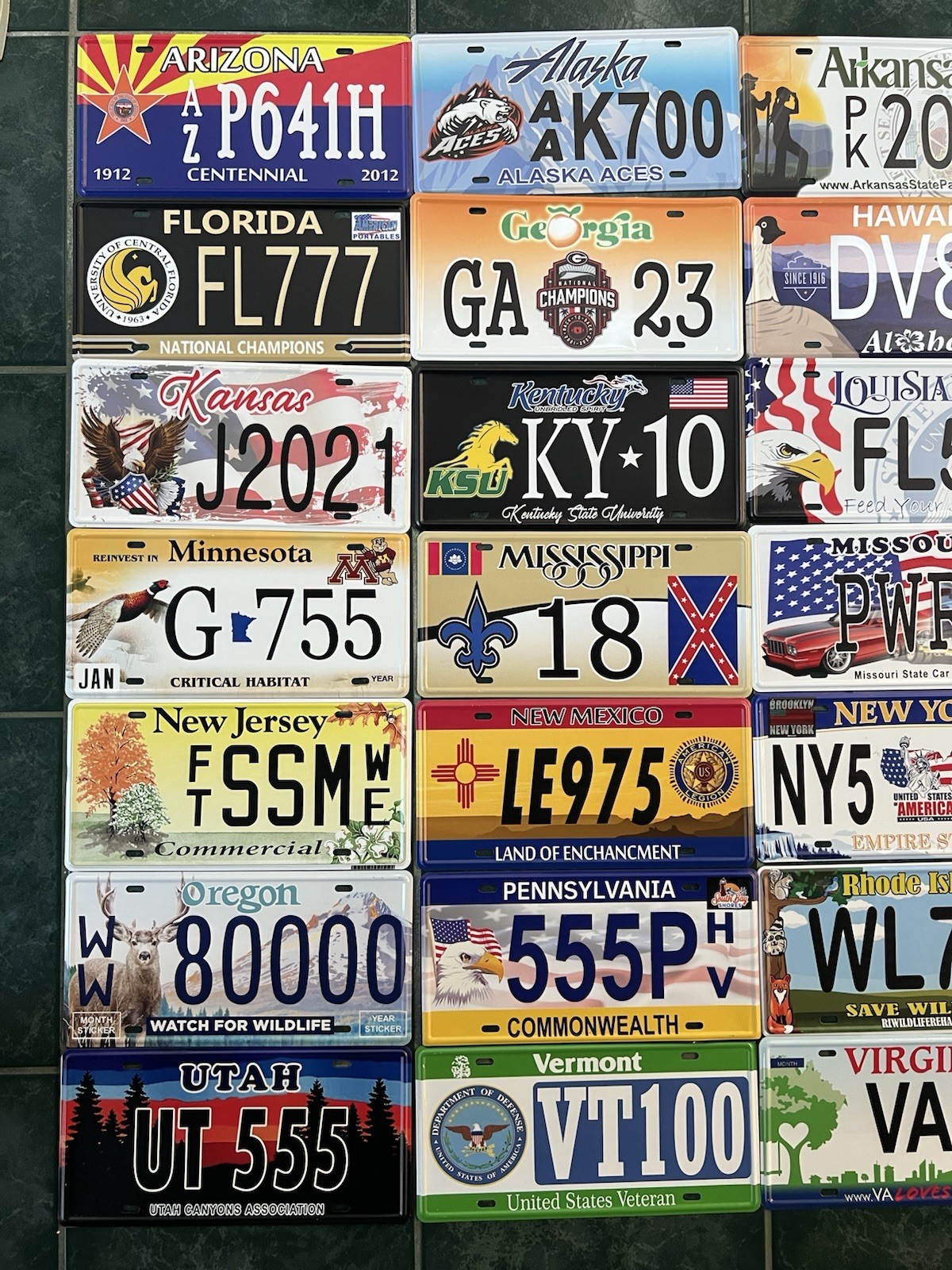 COMPLETE SET - ALL 50 STATES USA LICENSE PLATES LOT REPLICA FOR DECORATION ONLY!