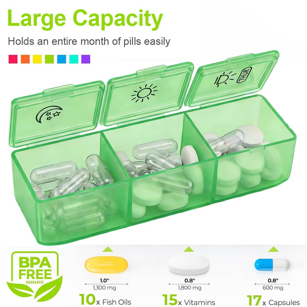 Monthly Pill Organizer Pill Case Pill Box One Week 3 Times a Day Moisture-Proof