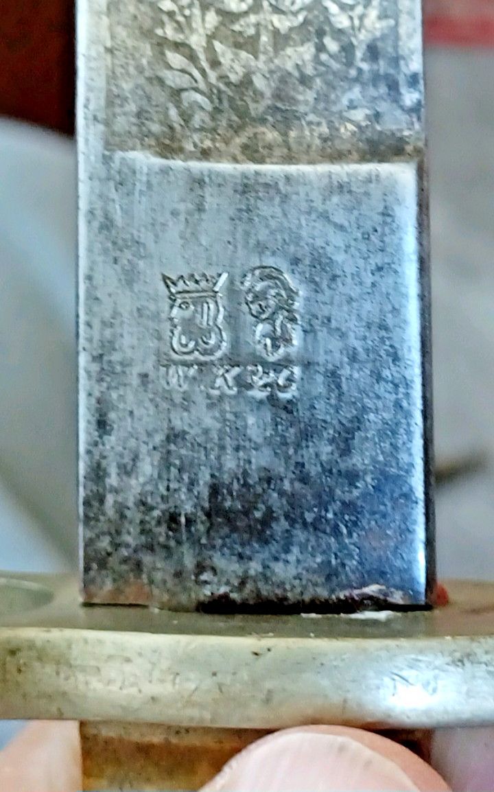 WWI Imperial German Dress Bayonet M1871 Style WKC Solingen Etched Unit Marked