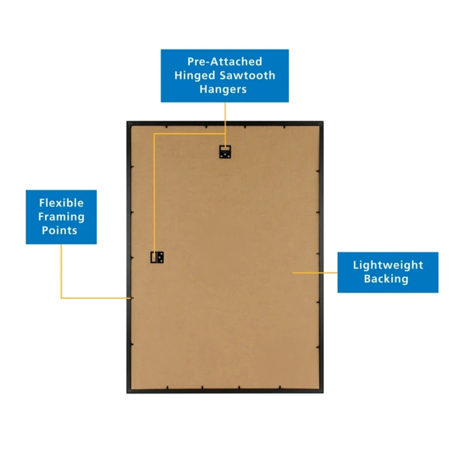 20" x 28" Black Rounded Picture & Poster Wall Frame Home Decor, Modern Style