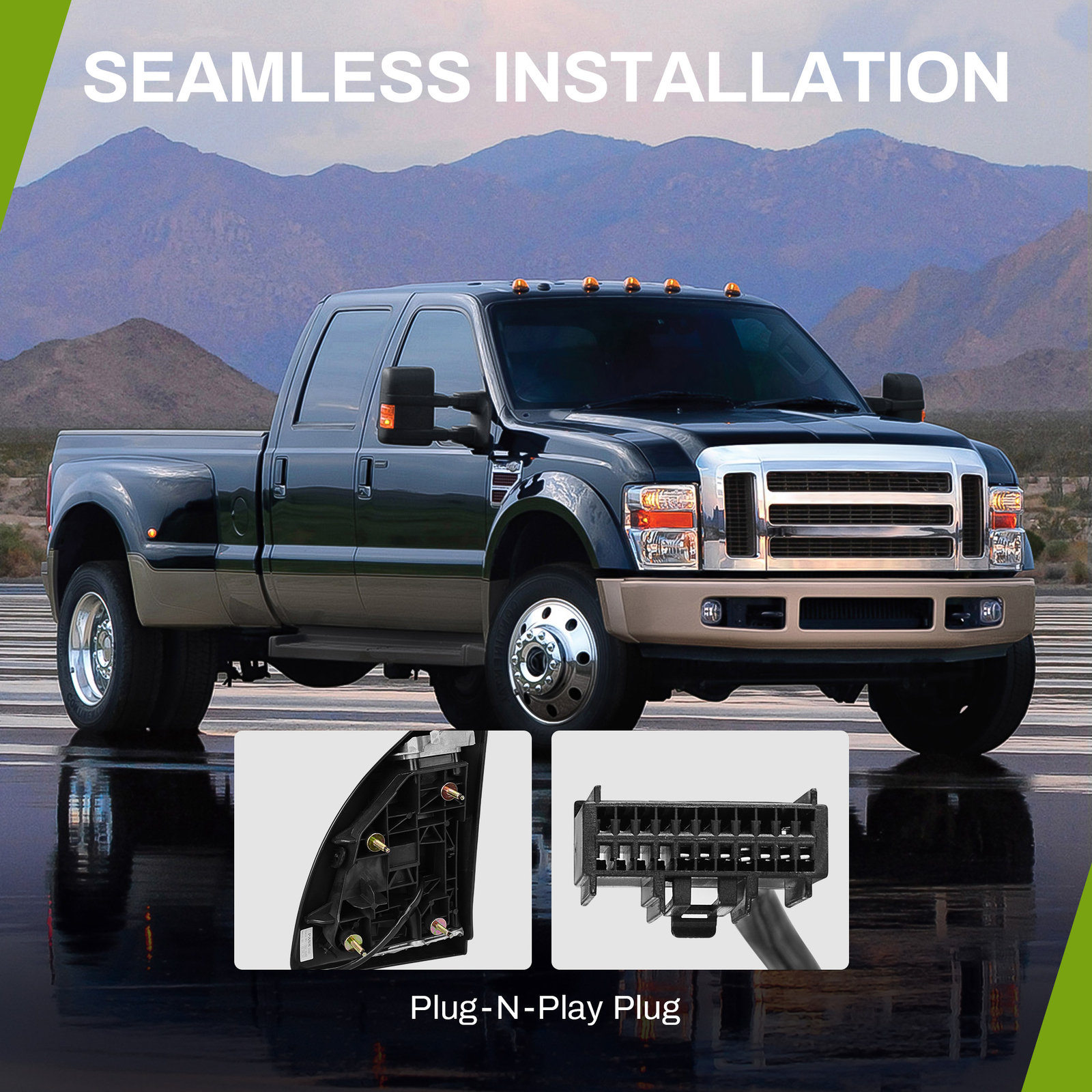 Passenger Side Mirror for 2008-2016 Ford F250 F350 F450 Super Duty Power Heated