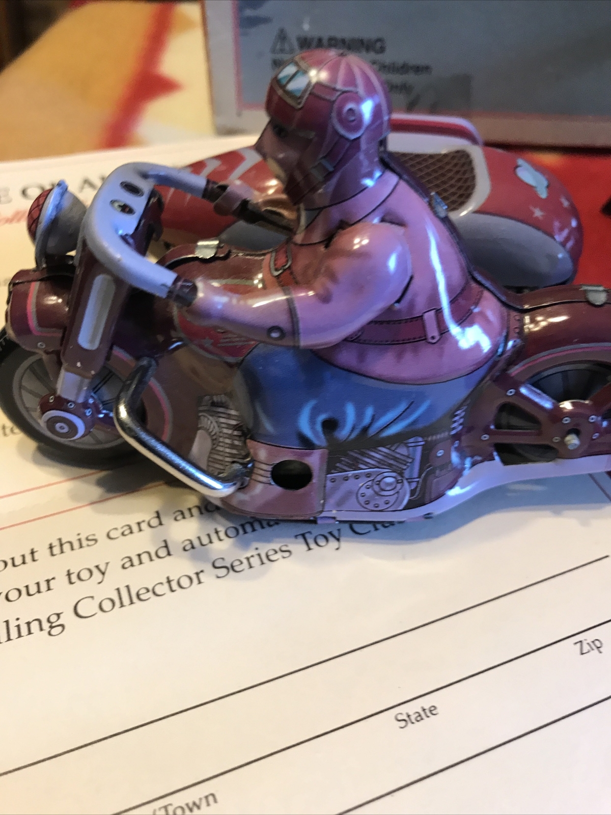 SCHYLLING Propeller Sea Plane Tin Windup Pontoon Box/ Motorcycle Side Car Rider