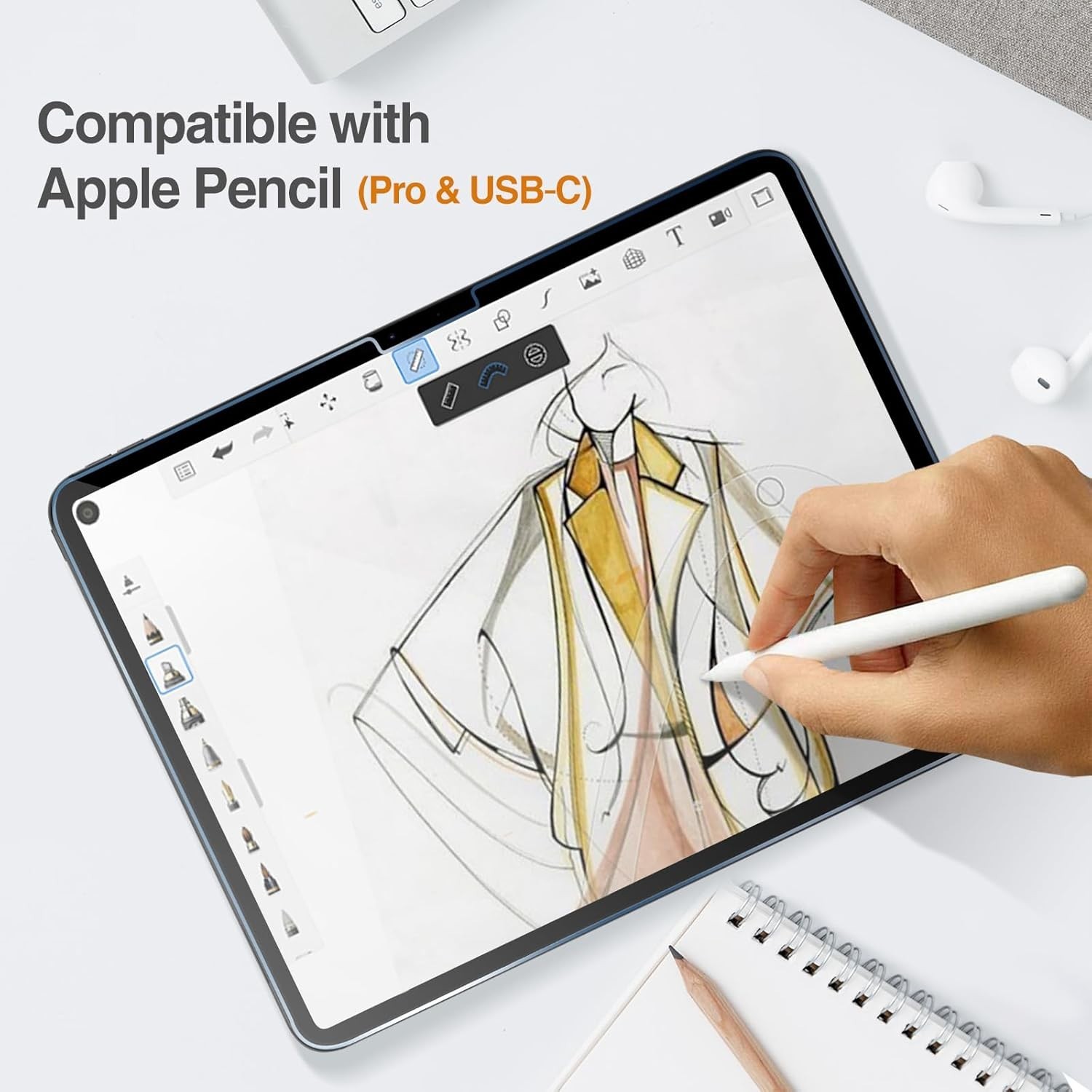 (2 PCS) Screen Protector for iPad Pro 13-Inch M5 M4 (2025) Tempered Glass Saver