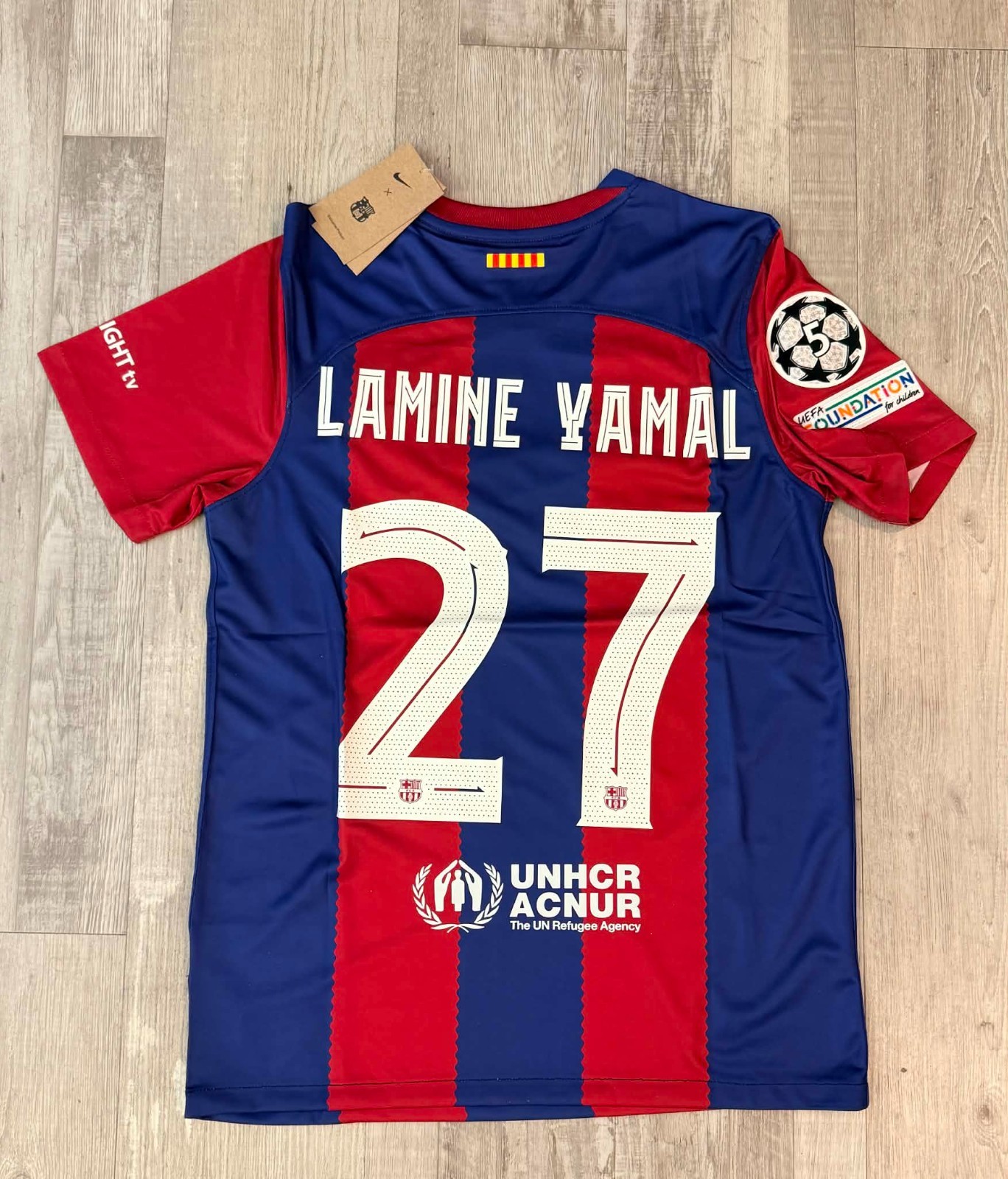 LAMINE YAMAL 2023/24 FC Barcelona UEFA Football Kit Soccer Jersey Size S