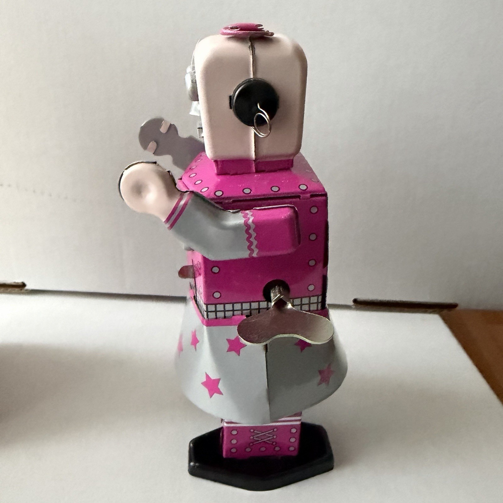 Vintage Venus Robot Pink Windup Tin Toy with Original Box and Key